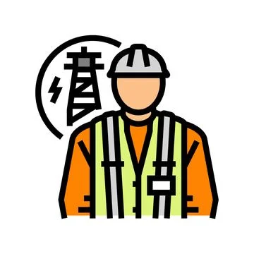 Electrical engineer technology color icon vector illustration 스톡 일러스트