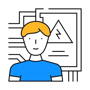 Electrical engineer technology icon color illustration Stock Illustration