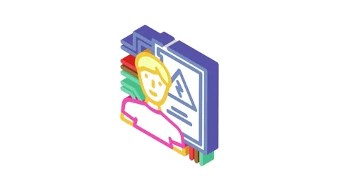 Electrical engineer technology isometric icon animation Stock Footage 327294174