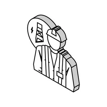 Electrical engineer technology isometric icon vector illustration Illustrazione stock