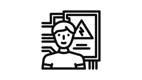 Electrical engineer technology line icon animation Stock Footage 326765836
