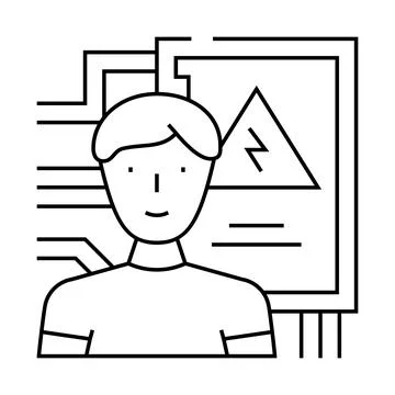 Electrical engineer technology line icon vector illustration Stock Illustration