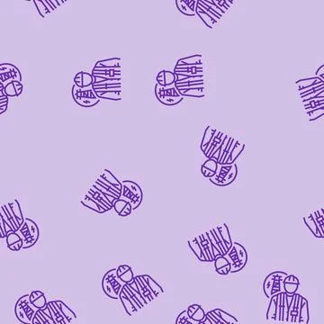 Electrical engineer technology line seamless pattern Stock Illustration