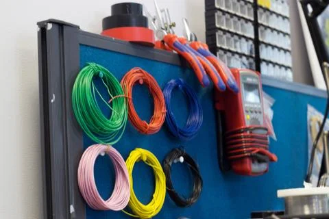 Electrical engineer tools Stock Photos