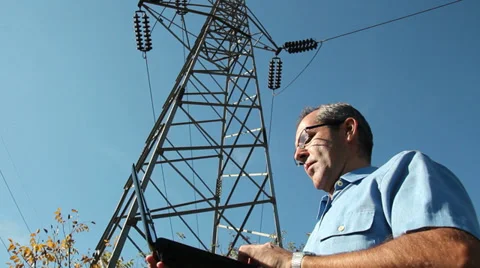 Electrical Engineer at Work With Laptop Computer Stock Footage 32770471
