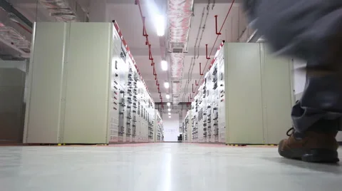 Electrical engineer to working in substation Stock Footage 50566474