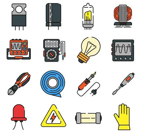 Electrical engineering and electronics repair Stock Illustration