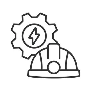 Electrical engineering and power technology, icon in line design Stock Illustration
