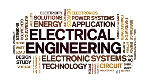 Electrical Engineering animated word cloud,animation kinetic typography loop. Stock Footage 314937723