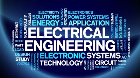 Electrical Engineering animated word cloud,animation kinetic typography loop. Stock Footage 314937982