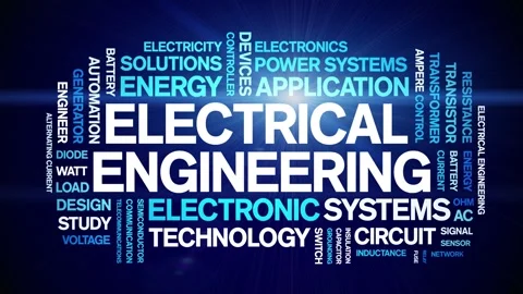 Electrical Engineering animated word cloud,animation kinetic typography loop. Stock Footage 314938047