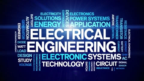 Electrical Engineering animated word cloud,animation kinetic typography loop. Stock Footage 314938074
