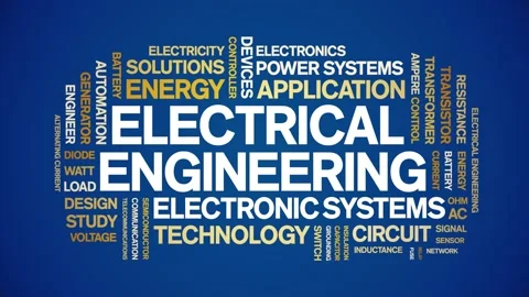 Electrical Engineering animated word cloud,animation kinetic typography loop. Stock Footage 314938327