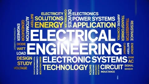 Electrical Engineering animated word cloud,animation kinetic typography loop. Stock Footage 314938363