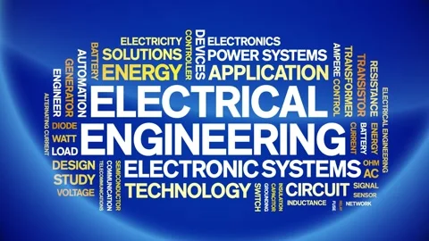 Electrical Engineering animated word cloud,animation kinetic typography loop. Stock Footage 314939136