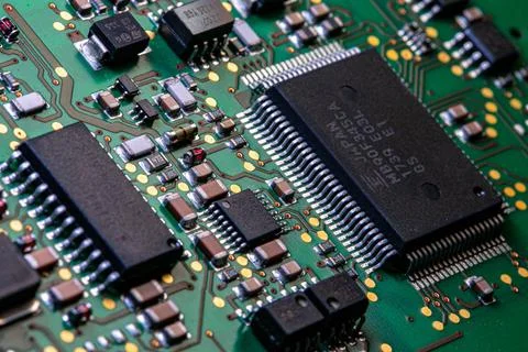 Electrical engineering circuit boards electronics industry high tec craft ... Stock Photos