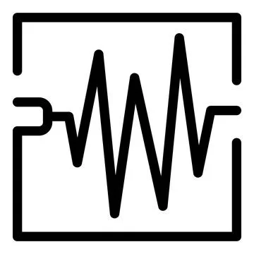 Electrical engineering icon showing alternating current waveform Stock Illustration