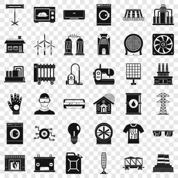 Electrical engineering icons set, simple style Illustrazione stock