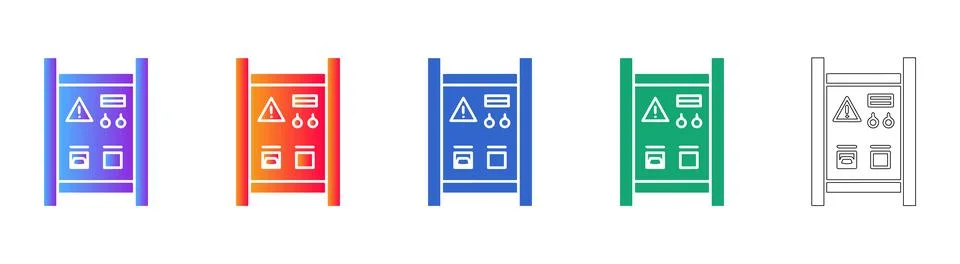 Electrical Engineering System Component Icons Stock Illustration