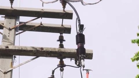 Electrical engineering is working on high voltage. Stock Footage 121262207