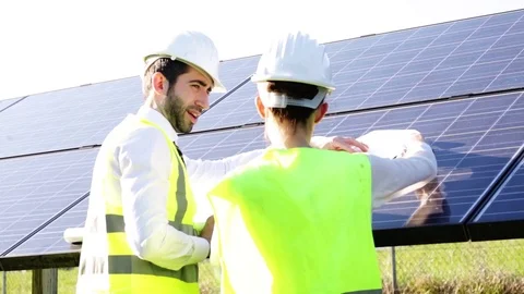 Electrical engineers are checking Stock Footage 107012724