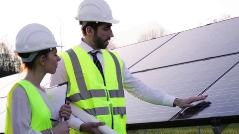 Electrical engineers are checking Stock Footage 107012978