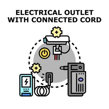 Electrical equipment connecting for charging and power supply Stock Illustration