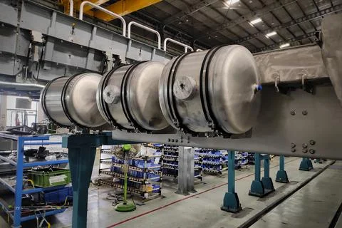 Electrical equipments components with cables valves energy power to machine.. Stock Photos