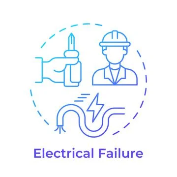 Electrical failure blue gradient concept icon Illustrazione stock