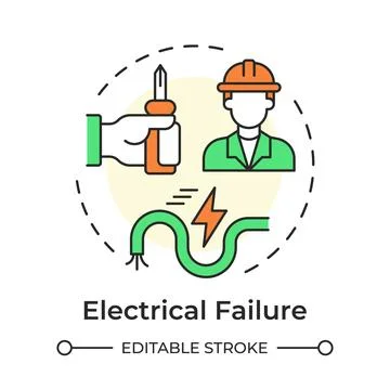 Electrical failure multi color concept icon Illustrazione stock