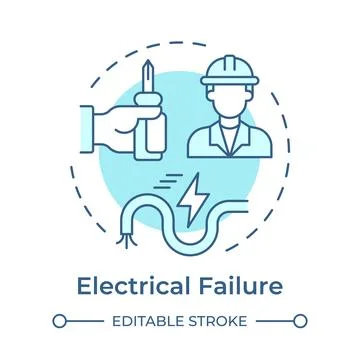 Electrical failure soft blue concept icon Illustrazione stock