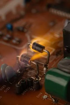 Electrical Failures Leading to Fire Risks Foto stock