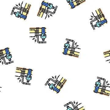Electrical fault finding vector seamless pattern Stock Illustration