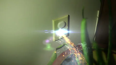 Electrical fire burn plug Stock Footage 53462525