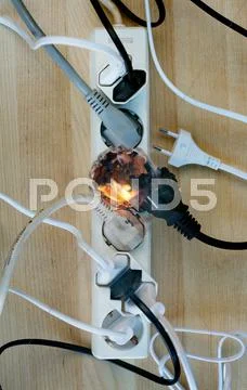 Electrical fire Stock Photos