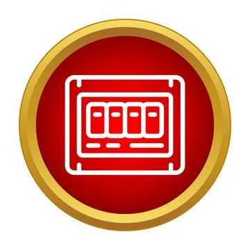 Electrical fuse box circuit breakers control panel icon Ilustración de archivo