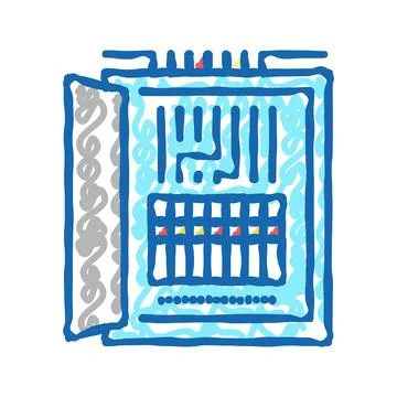 Electrical fuses box icon doodle illustration 스톡 일러스트