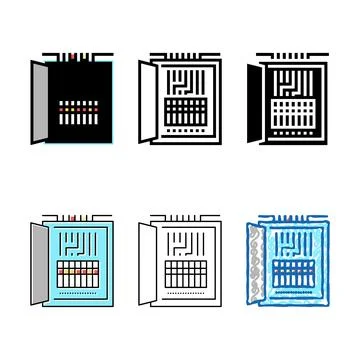 Electrical fuses box multipack color icon vector Illustrazione stock