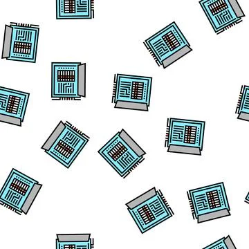 Electrical fuses box vector seamless pattern Illustrazione stock