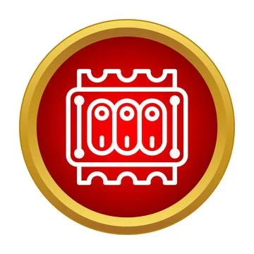 Electrical fuses protection component icon in golden circle 库存插图
