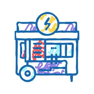 Electrical generator color icon vector flat illustration Stockillustratie