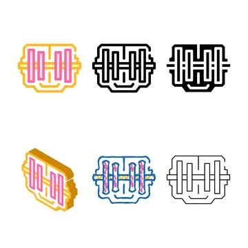 Electrical generator color icon vector flat variants Stock Illustration