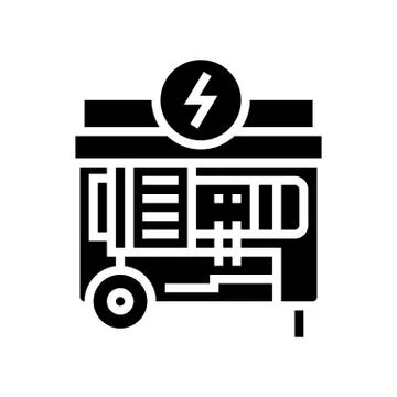 Electrical generator glyph icon vector black illustration イラスト素材