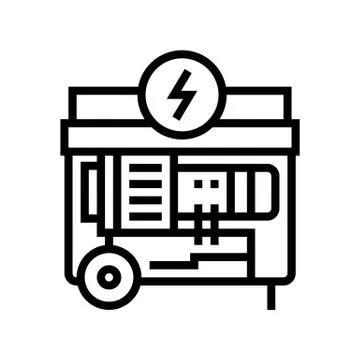 Electrical generator line icon vector black illustration イラスト素材