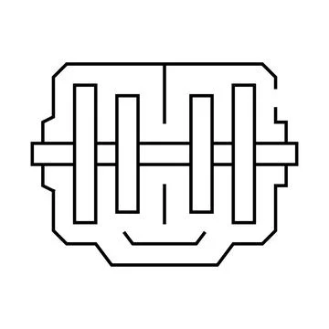 Electrical generator line icon vector black illustration Stock Illustration