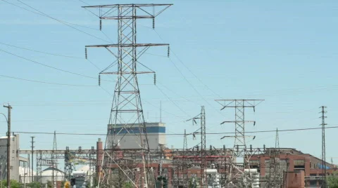 Electrical Generator Plant with Heat Waves Stock Footage 727488