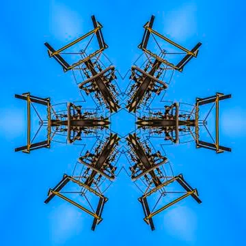 Electrical grid design shape in an abstract star Stock Photos