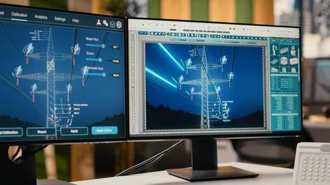Electrical grid infrastructure data providing insights for digital energy audits Stock Photos