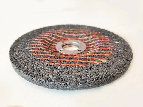 Electrical Grinding machine circular blade isolated in white Stock Photos