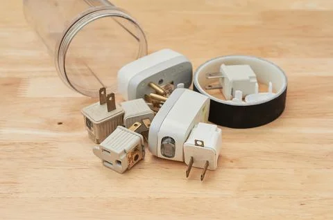 Electrical grounded plugs 2 Stock Photos